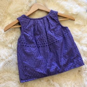 •CREWCUTS•  Size 6/7 Purple eyelet open back top.